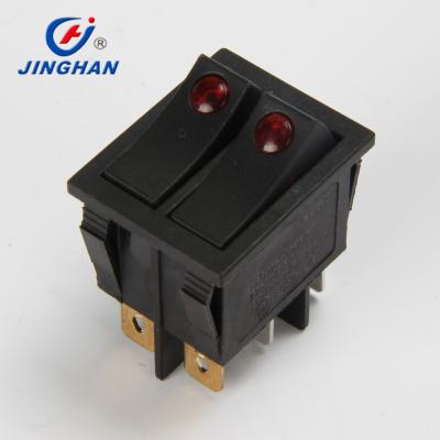 China Direct Manufacturer ON-OFF 250VAC 16A T85 T125 DPDT Illuminated DPDT Rocker Switch for sale