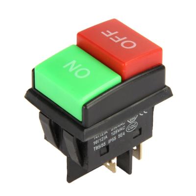 China Big Control JINGHAN 30A KCD4-AN4 Power Industrial Current Push Button Switch On Red Or Green Switch For Electric Drill for sale