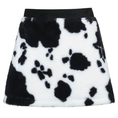 China Viable Sexy Mature Ladies Milk Cow Printed Skirt Patterns 2020 Hot Line Mini Skirts Elegant Girls A for sale