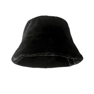 China Autumn Winter Simplicity Women Plush Warmth Fisherman Hat Warm Basin Solid Color Bucket Hat for sale