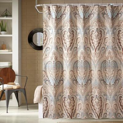 China Wholesale High Quality Viable Polyester Shower Curtain Printed Waterproof Shower Curtain for sale