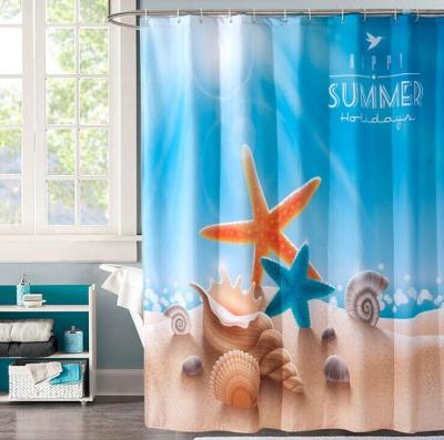 China Wholesale High Quality Viable Polyester Printed Waterproof Shower Curtain for sale