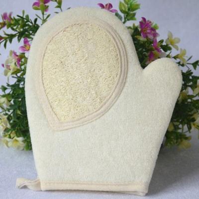 China All Natural Hotselling Loofah Sponge Exfoliating Body Scrubber Bath Glove for sale