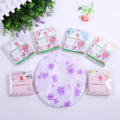 China All Natural Floral Print Promotional Puffy Water-resistang Durable Shower Cap for sale