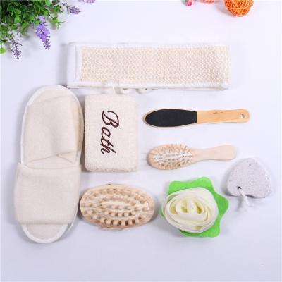 China EXFOLIATE High Quality Luxury Hotel SPA Mesh Sponge Christmas Gift Box Soft Bath Sets for sale