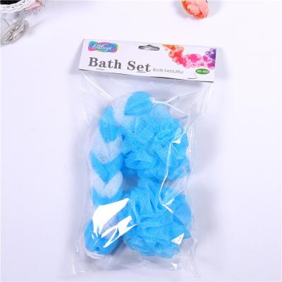 China Eco-friendly Promotional Essential Bath Shower Bath Sponge Sets Flower Bath Ball for sale