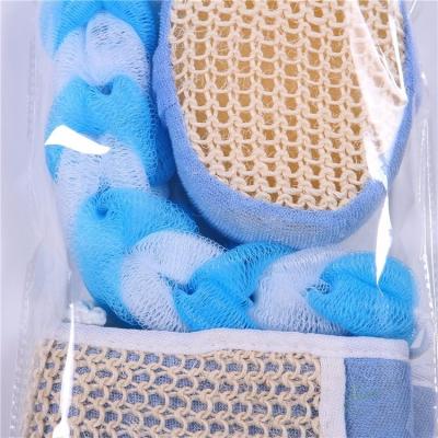 China Exfoliating& cleanning 3 Pcs Gently Peel Clean Exfoliating Bath Scrubber Bath Sets for sale