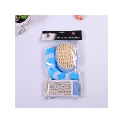 China Exfoliating& cheap exfoliating cleanning gloves bath ball bath sponge set for sale