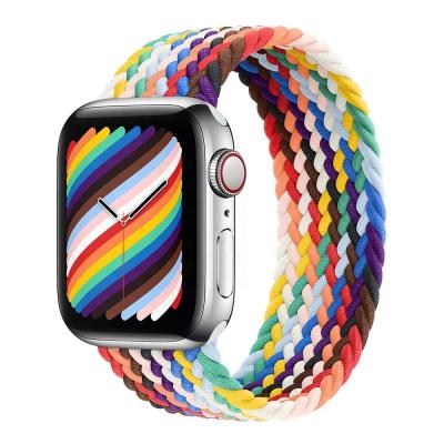 China Fashion \ Luxury Popular Dress Rainbow 38 40 42 44 Mm Mm Braided Sport Nylon Ring Band Strap Designers Apple Watch Luxury Watch Band for sale