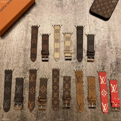 China Luxury Leatherette Designer Genuine Correa Leather Watch Band Strap For Apple iWatch iPhone 6 7 Series for sale