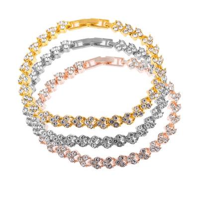 China Vintage Trendy Jewelry Zircon Full Colored Roman Full Diamond Gold Plated Bangle Diamond Charm Bracelets Bangle for sale