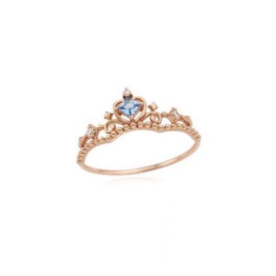 China Cute Ring S925 Sterling Silver Cute Princess Crown Ring Gold Plated for sale