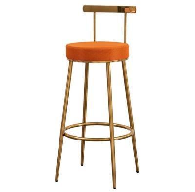 China 2021 Retro Counter Bar Stool Metal Base High-leg Bar Stool Chair Eco-friendly Modern Luxury Restaurant Umpire Chair For Home Kitchen Bar for sale