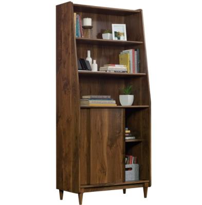 China MYJ Wholesale Modern Simple Wooden Living Room Furniture Expandable Corner Bookcase Shelf 3-Tier With Sliding Door for sale