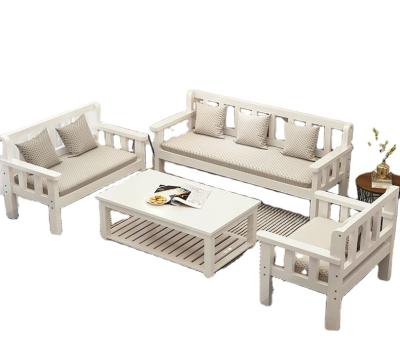 China MYJ Manufacturer Modern Living Room Furniture Sofa Combination Set Luxury Solid Wood Solid Wood Sofa Home Sofa Set for sale