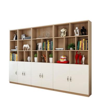 China Modern Luxury Expandable Living Room Furniture Multi-Layers Wooden Bookshelf Storage Rack With Cabinet Doors For Home Office for sale