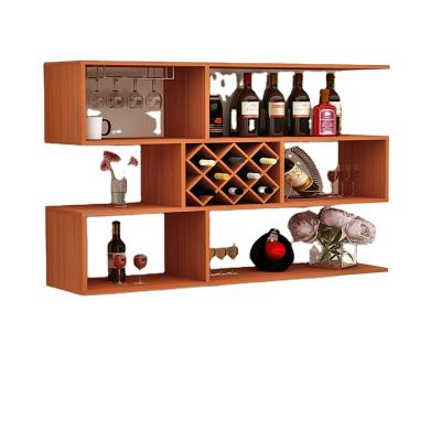 China OEM ODM Expandable Modern Customized Popular Decoration Customized Floating Rack Wood Wall Shelves Wine Rack Display Stand For Kitchen for sale