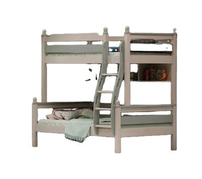 China Environmental Friendly Bedroom Furniture Sets Space Saving Multifunctional Wooden Kids Solid Wood Pink Bunk Bed With Drawer Stairs for sale