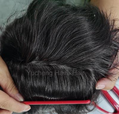 China Cheap Hair Price Injected Skin Toupee Hair System for sale