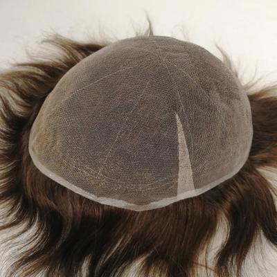 China Natural Looking French Hair Lace Toupee Hair System Replacement In Stock for sale