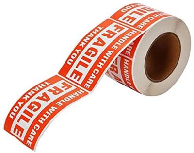 China With multi color& Uses 3*5 Inch Fragile Stickers Handle Self Adhesive Shipping Label Care Warning Packing Label for sale