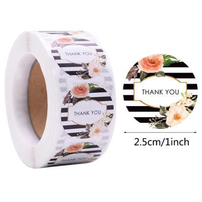 China 1 Custom Waterproof Inch Waterproof Kraft Paper Roll Supporting My Small Business Thank You Stickers for sale