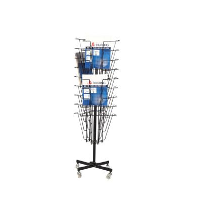 China Manual Multi-Layer Place Magazine Data Rack Saving Rotatable Display Rack for sale