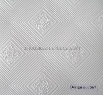 China Artistic Ceilings Design 567 PVC Faced PVC Laminated Gypsum Ceiling Board / Ceiling Tiles With Aluminum Foil Backing for sale