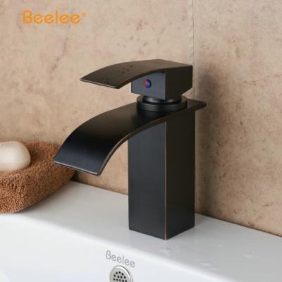 China Contemporary Brass Black Beelee Sink Faucet GLOBE Bathroom Waterfall Faucet for sale