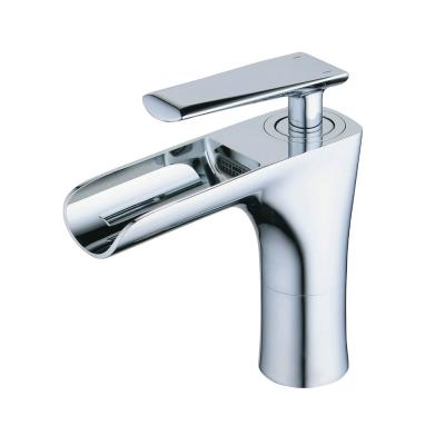 China Beelee BL6774 Faucets Body Bathroom Water Mixer Tap Waterfall Basin Faucet Chrome Metered Brass Faucet for sale