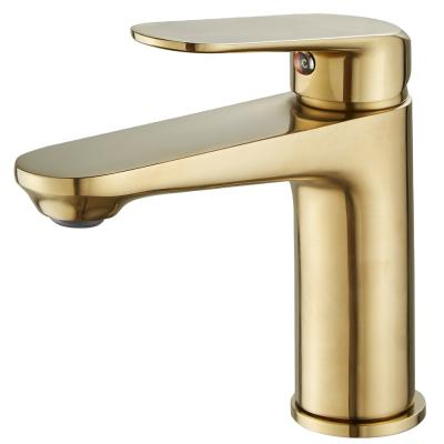 China Beelee Griferia Faucets Gold Bathroom Faucets Single Lever Brushed Brass Metered Countertop Hand Wash Toilet Faucet Handle Basin Mixer Tap for sale