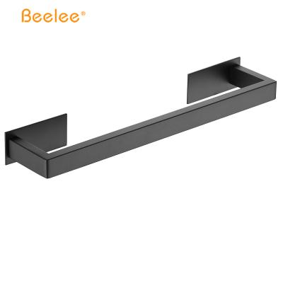 China SS304 Bathroom Beelee Modern Black Towel Bar Single Self Adhesive Towel Rack for sale