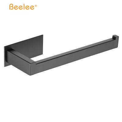 China With Hook Beelee Bathroom Black Towel Ring Nailless Towel Holder SS304 for sale