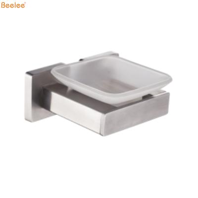 China Beelee BA5007N 304 Stainless Steel Modern Soap Holder Wall Mounted Bathroom Accessories Hotel Soap Dish for sale