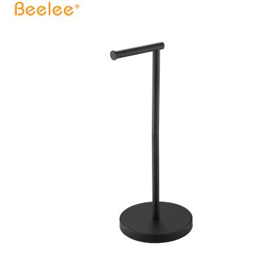 China Beelee Black Stainless Steel Free Standing Paper Towel Holder Eco - Friendly Bathroom for sale