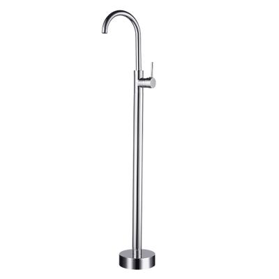 China Without Slide Bar Beelee BL19000C Polished Chrome Bathtub Faucet Floor Mount Freestanding Bathtub Faucet for sale