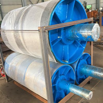 China Coal Mine Crusher Cement Bulk Material Handling 1000 Mm Diameter 1500mm Belt Width Customized Drum Dragging Belt Conveyor Pulley Rubber for sale