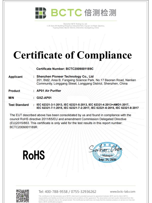 RoHS - Shenzhen Smarti-Tech Limited