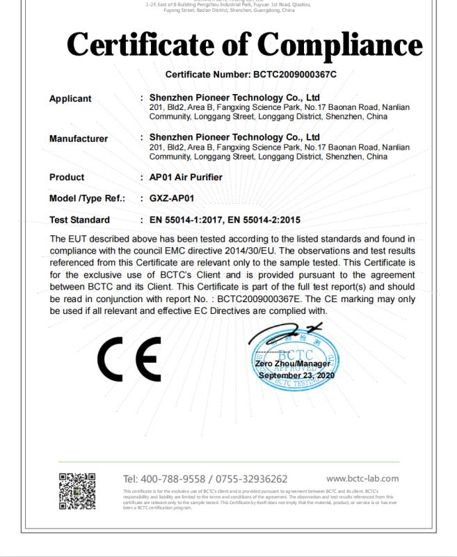 CE - Shenzhen Smarti-Tech Limited