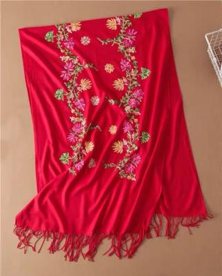 China 2021 new fashion style embroidery elements soft multicolor cashmere ladies scarf shawls scarves women for sale