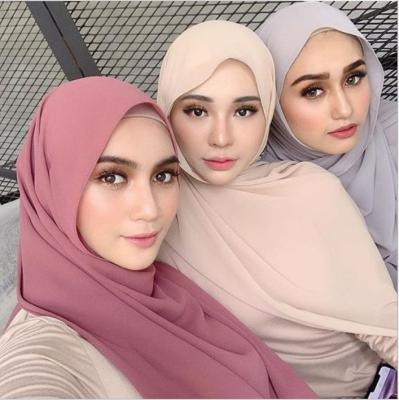 China Multicolor Chiffon Malaysia Chiffon Pleated Breathable Premium Simple Chiffon Baotou Ladies Turban Hijab for sale