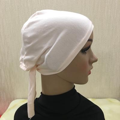 China Cotton 2021 Turkish Scarves Muslim Headcover Cotton Full Cover Hijab Hat Wear Hat Underscarf Inner Islamic Muslim Head Cover Bone for sale