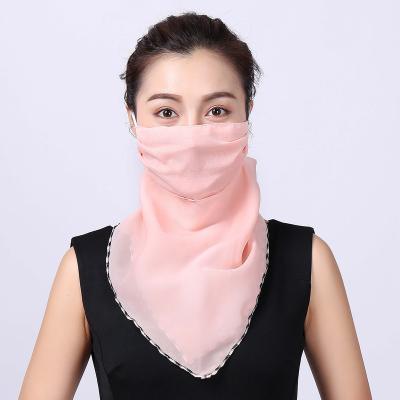 China Adjustable Warm Chiffon Buckle Adjustable Warm Chiffon Ear Sun Protection Face Cover Woman Outdoor Multifunctional Veil Scarf for sale