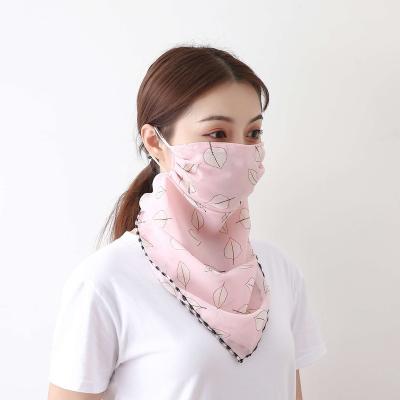 China Adjustable Anti-ultraviolet Earring Fashion Print Head And Neck Sunshade Protective Face Bandana Scarf for sale