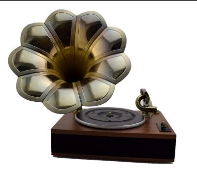 China Antique phonograph with big horn speaker factory supply classic antique phonograph record player, retro phonograph with big horn speaker for sale