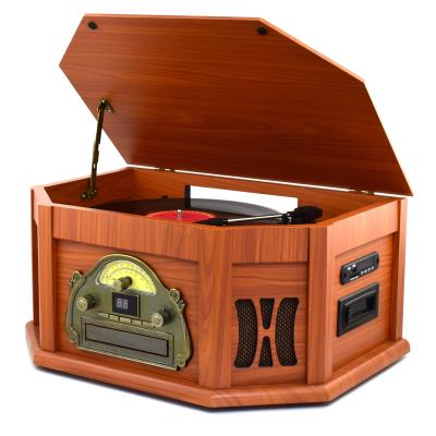 China All in One Retro Phonograph 2019 Hot Sale Antique Phonograph and Old Record Player Turntable with CD, USB, SD, CASSETTE, RADIO for sale