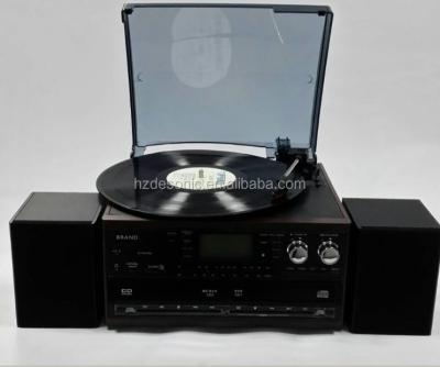 China Double Turntable Player Factory Supply CD Phonograph Record Player Vinyl Turntable with Double CD, Cassette, USB, SD Play for sale