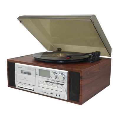 China Normal tackler with automatic stop& full size turntable vinyl record phonograph auto return player with cassette, USB SD recording& play& CD, RADIO for sale