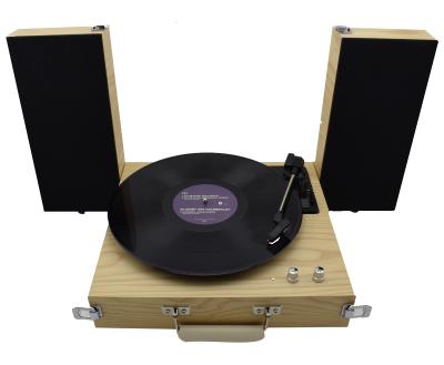 China Wood Look Compact Design Phonograph Record Player Vinyl Turntable with Pitch Control, Foldable RCA Out& Speakers for sale