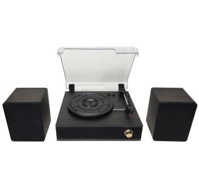 China High Fidelity Sleek Design Mini Hifi Turntable Player with BT input, aux. wooden inside and external speakers for sale